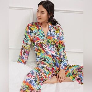 Anthropologie Spogart Rainbow Eyes Pajama Set